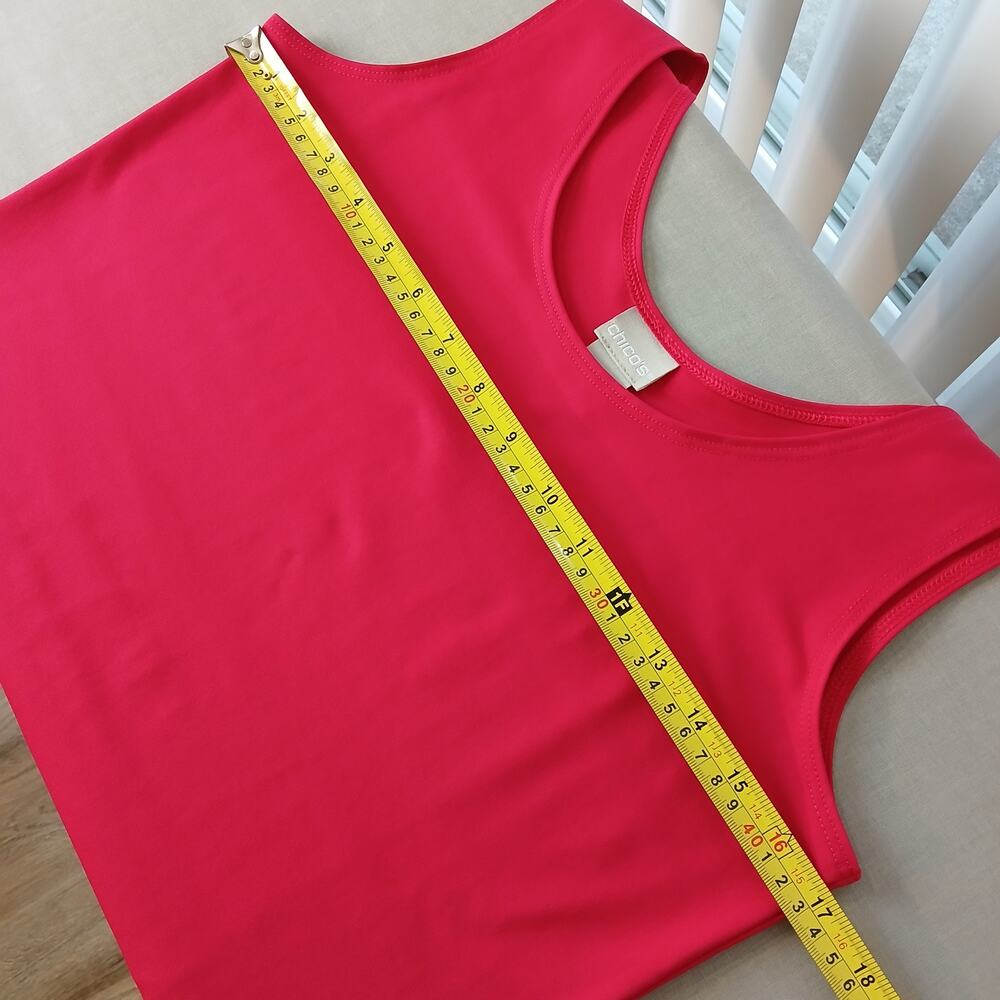 Chico's Hot Pink Nylon-blend Tank Top 1 (US Medium) summer layers - Picture 9 of 11